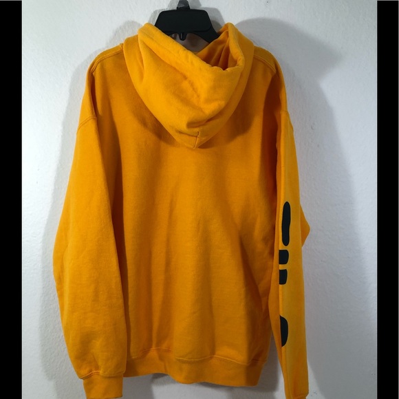 Fila Yellow hoodie unisex sweatshirt Sz medium - Picture 3 of 7